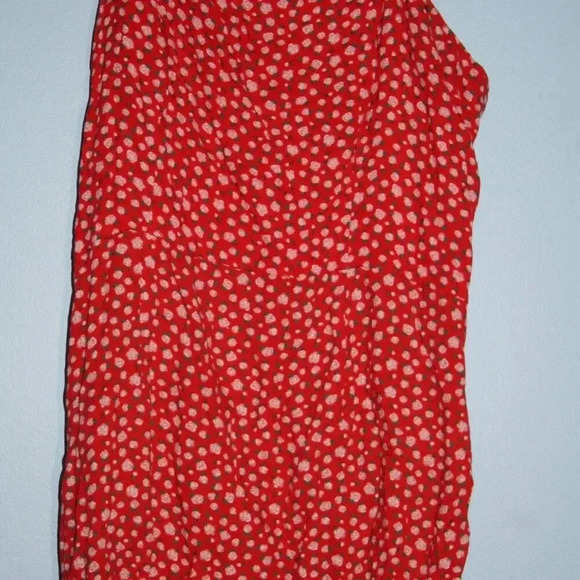 Aeropostale Red Floral Print Spaghetti Strap Dress - Picture 3 of 13